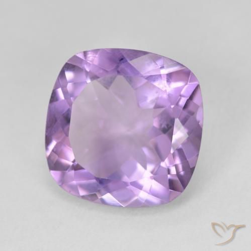 Améthyste Violet moyen naturelle Coussin, 10.97 ct, VVS