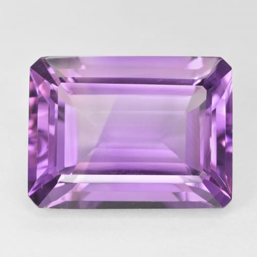 22.11ct Naturel Violet Rosâtre Améthyste, Taille émeraude, VVS