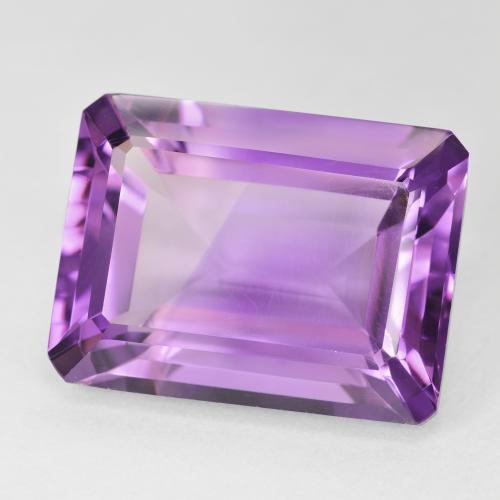Améthyste Violet Rosâtre naturelle Octogone / coupe Émeraude, 22.11 ct, VVS