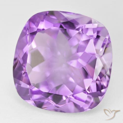 Améthyste Violet rosâtre moyen naturelle Coussin, 21.19 ct, VVS
