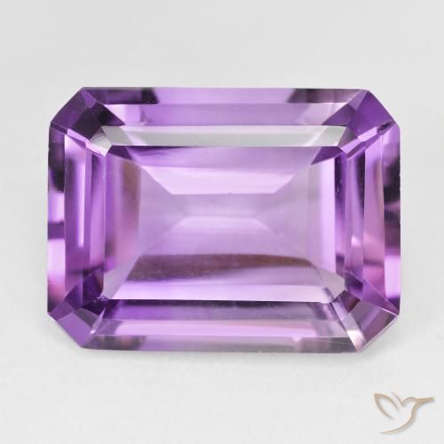 18.67ct Naturel Violet Rosâtre Améthyste, Taille émeraude, VVS
