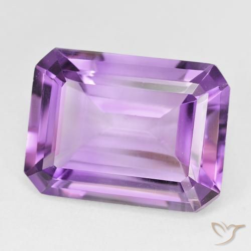 Améthyste Violet Rosâtre naturelle Octogone / coupe Émeraude, 18.67 ct, VVS