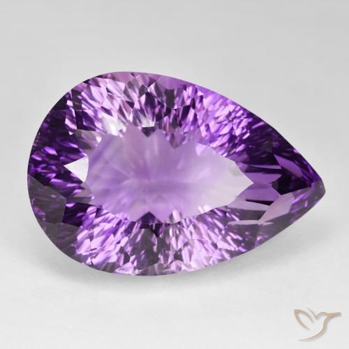 Améthyste Pourpre violacé moyen naturelle En forme de poire, 79.45 ct, VVS