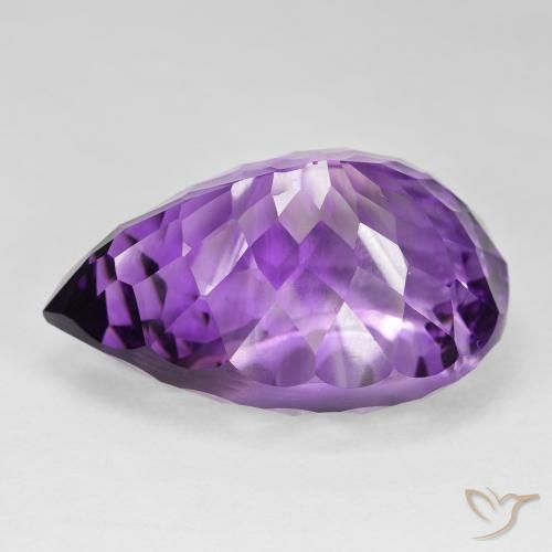 Améthyste Pourpre violacé moyen naturelle En forme de poire, 79.45 ct, VVS