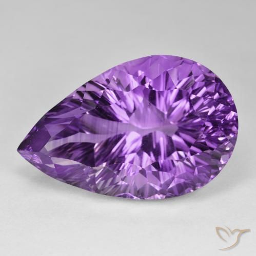 86.75ct Naturel Violet moyen Améthyste, En forme de poire, VVS