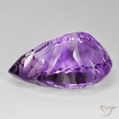 Améthyste Violet moyen naturelle En forme de poire, 86.75 ct, VVS