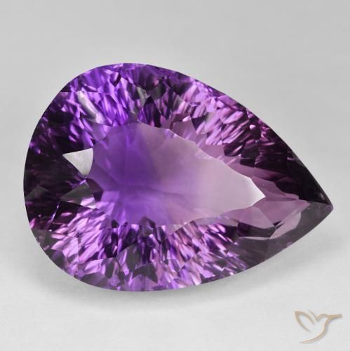 Améthyste Violet rose intense naturelle En forme de poire, 94.41 ct, IF