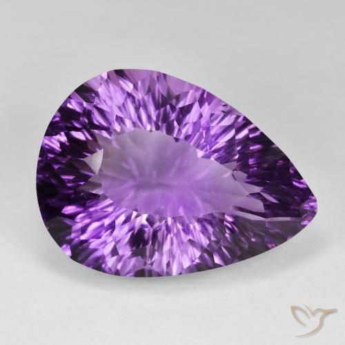 Améthyste Violet intense naturelle En forme de poire, 57.88 ct, VVS