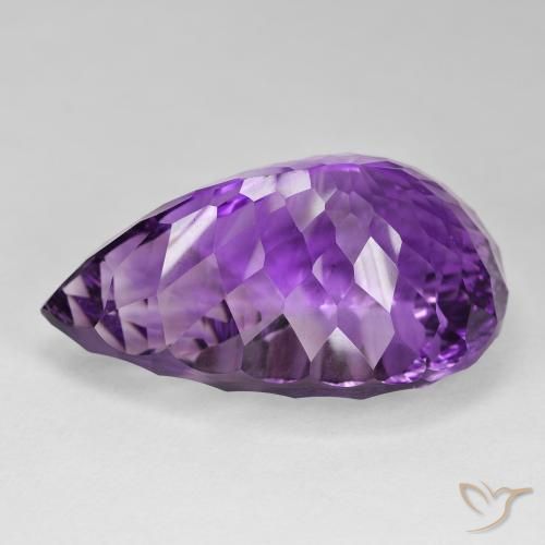 Améthyste Violet intense naturelle En forme de poire, 93.36 ct, VVS