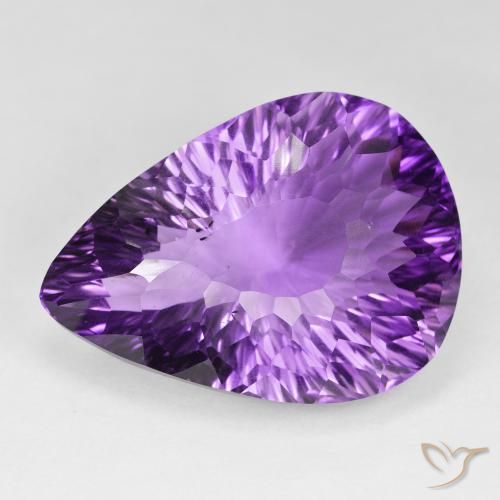Améthyste Violet moyen naturelle En forme de poire, 66.10 ct, VVS-VS