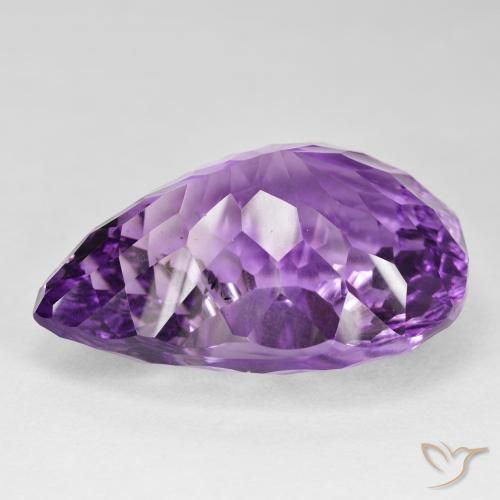 Améthyste Violet moyen naturelle En forme de poire, 66.10 ct, VVS-VS