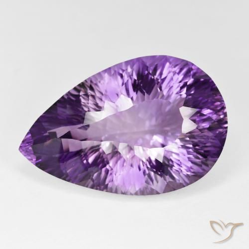 64.82ct Naturel Violet vif Améthyste, En forme de poire, IF