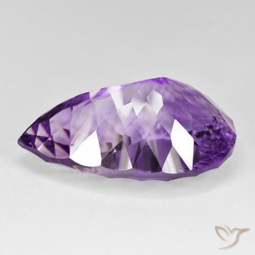 Améthyste Violet vif naturelle En forme de poire, 64.82 ct, IF