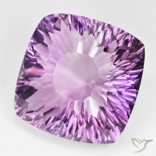 Améthyste Violet rosâtre moyen naturelle Coussin, 135.48 ct, VVS-VS