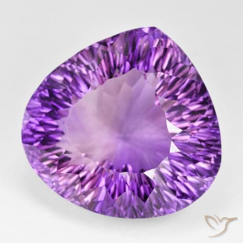 Améthyste Medium Dark-Violet naturelle En forme de poire, 139.93 ct, VVS