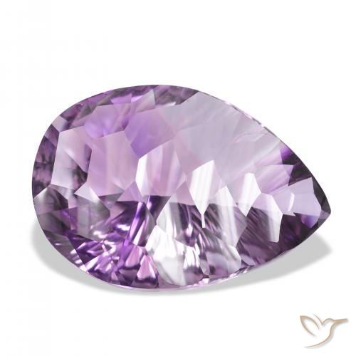 Améthyste Light-Medium Violet naturelle En forme de poire, 46.00 ct, VVS