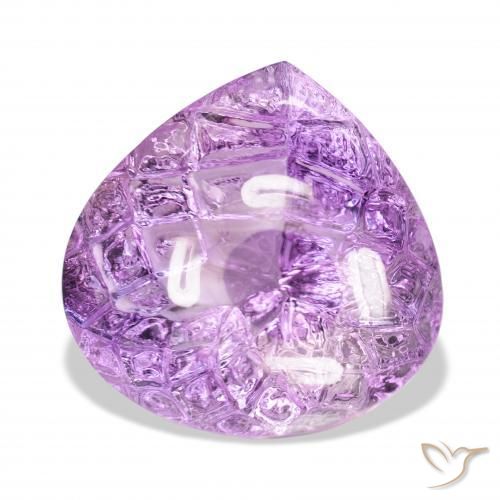 Améthyste Violet rosâtre moyen naturelle En forme de poire, 75.56 ct, Transparent
