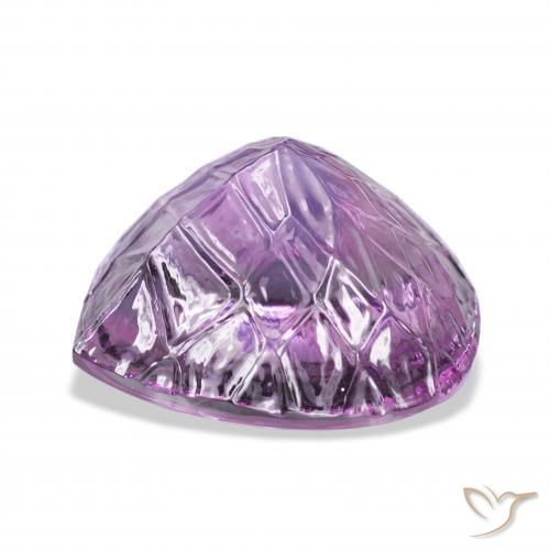 Améthyste Violet rosâtre moyen naturelle En forme de poire, 75.56 ct, Transparent