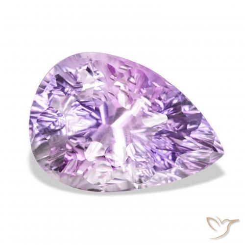 Améthyste Violet rosâtre moyen naturelle En forme de poire, 46.63 ct, VVS