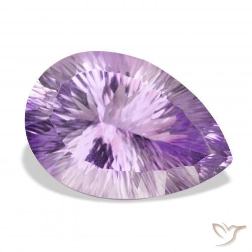 Améthyste Light-Medium Violet naturelle En forme de poire, 46.32 ct, VVS