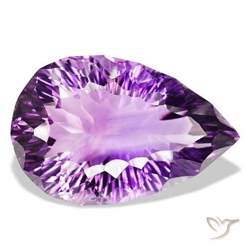 Améthyste Light-Medium Violet naturelle En forme de poire, 127.01 ct, IF