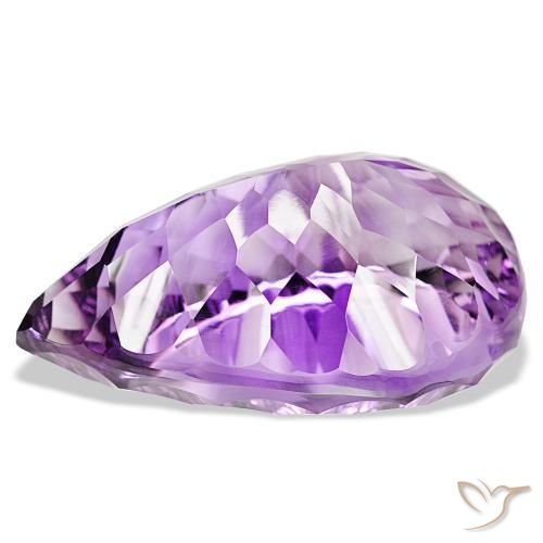 Améthyste Light-Medium Violet naturelle En forme de poire, 127.01 ct, IF