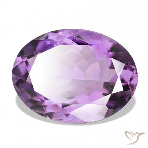 Améthyste Medium Light Purplish-Violet naturelle ovale, 16.10 ct, IF