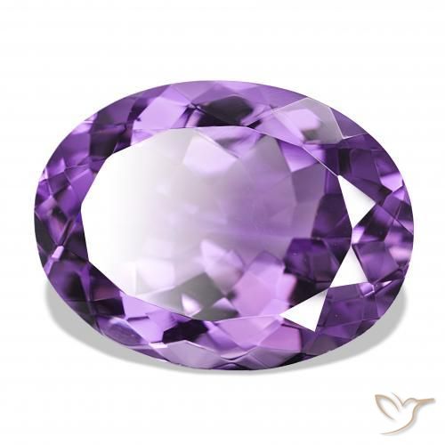 Améthyste Violet foncé naturelle ovale, 17.34 ct, IF
