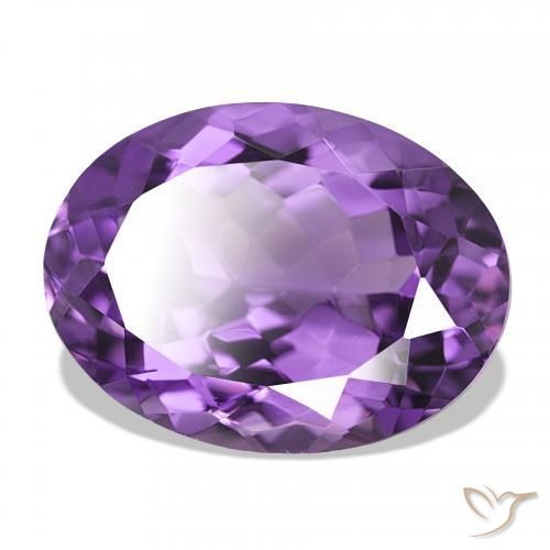 Améthyste Violet intense naturelle ovale, 17.08 ct, VVS-VS