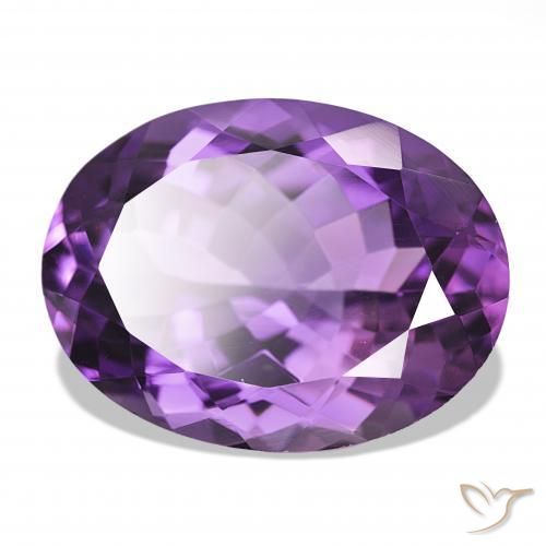 Améthyste Violet moyen naturelle ovale, 17.41 ct, IF