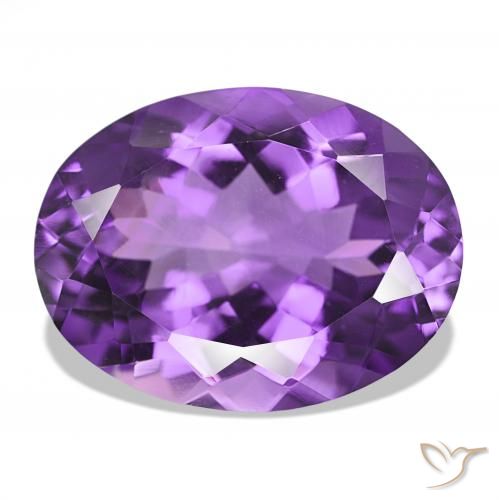 Améthyste Violet moyen naturelle ovale, 16.61 ct, IF