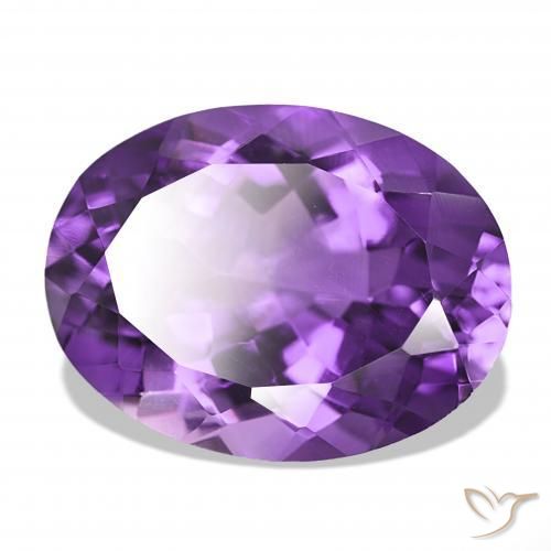 Améthyste Violet moyen naturelle ovale, 16.61 ct, IF