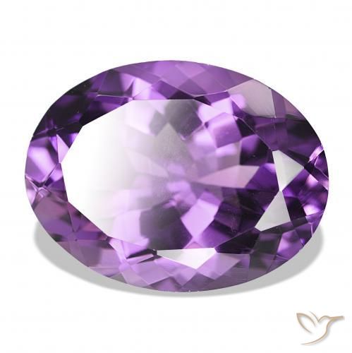 Améthyste Violet Rosâtre naturelle ovale, 17.11 ct, IF