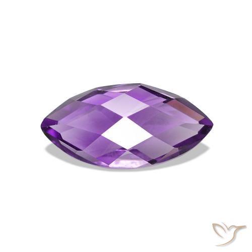 Améthyste Violet moyen naturelle Marquise, 0.65 ct, VVS