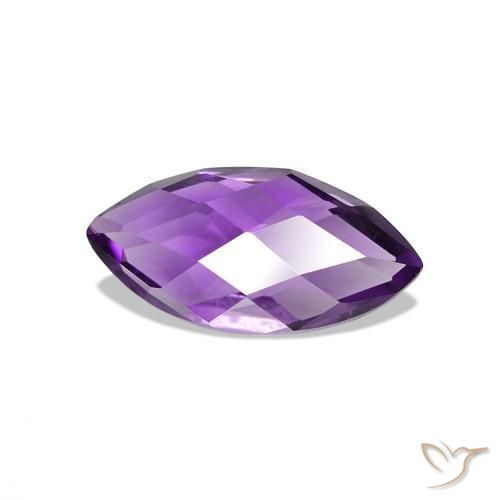 Améthyste Violet moyen naturelle Marquise, 0.65 ct, VVS