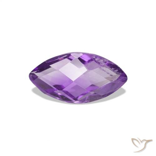 Améthyste Violet moyen naturelle Marquise, 0.56 ct, VS