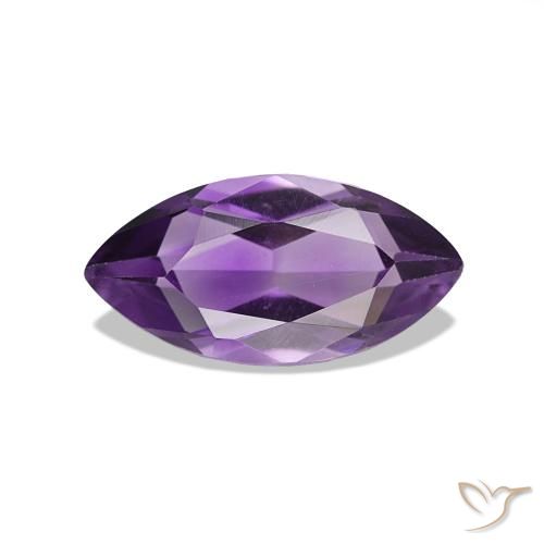Améthyste Violet moyen naturelle Marquise, 0.97 ct, VS