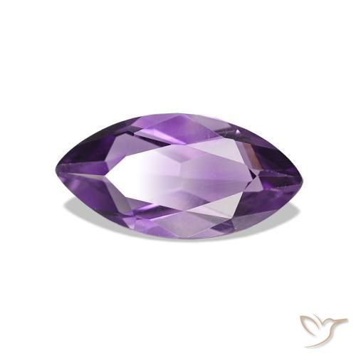 Améthyste Violet moyen naturelle Marquise, 0.97 ct, VS