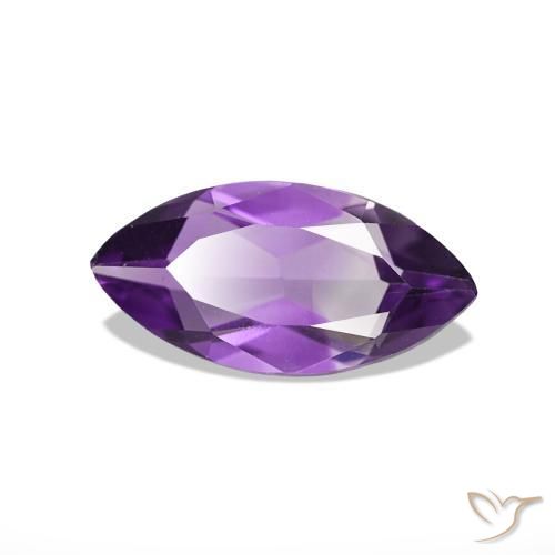 Améthyste Violet moyen naturelle Marquise, 0.93 ct, VS