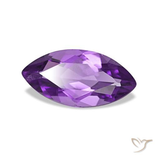 Améthyste Pourpre violacé profond naturelle Marquise, 0.92 ct, VS