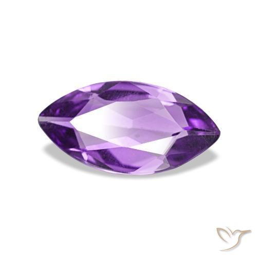 Améthyste Violet moyen naturelle Marquise, 0.68 ct, VVS