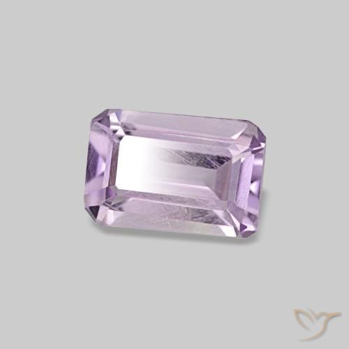 Améthyste violet naturelle taille émeraude, 0,49 ct, VS