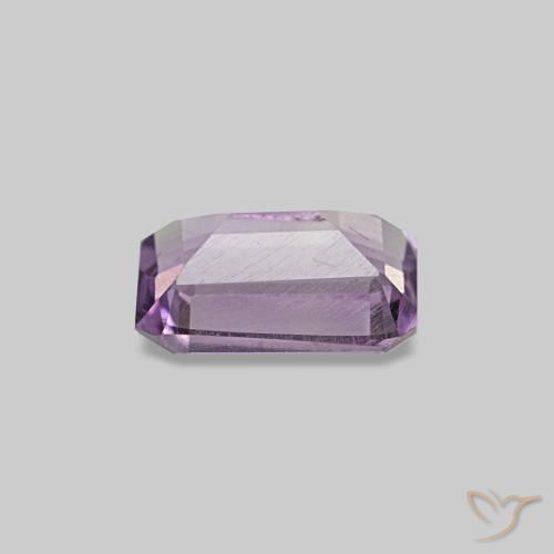 Améthyste violet naturelle taille émeraude, 0,49 ct, VS
