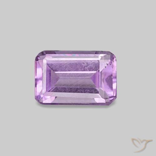0.51ct Violet rose moyen Améthyste, Taille émeraude, VS
