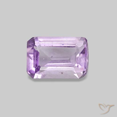 Améthyste Violet rosâtre léger naturelle Taille émeraude, 0.49 ct, VS