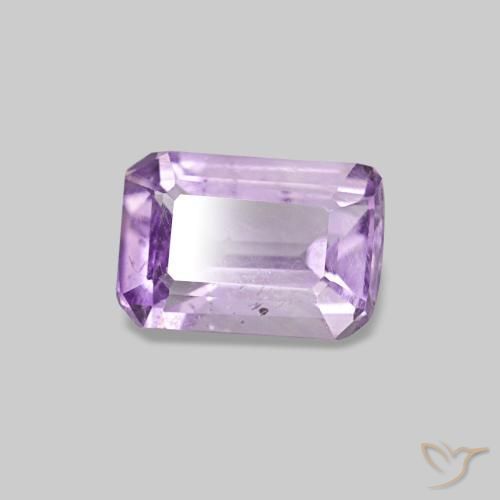 Améthyste Violet rosâtre léger naturelle Taille émeraude, 0.49 ct, VS