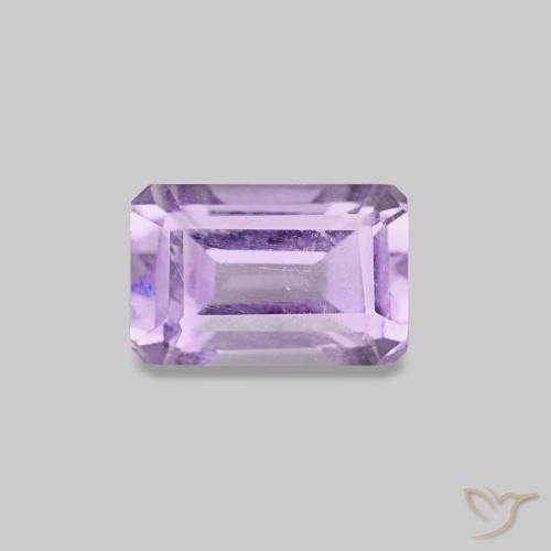 Améthyste Violet clair naturelle Taille émeraude, 0.55 ct, VS