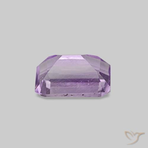 Améthyste Violet clair naturelle Taille émeraude, 0.55 ct, VS