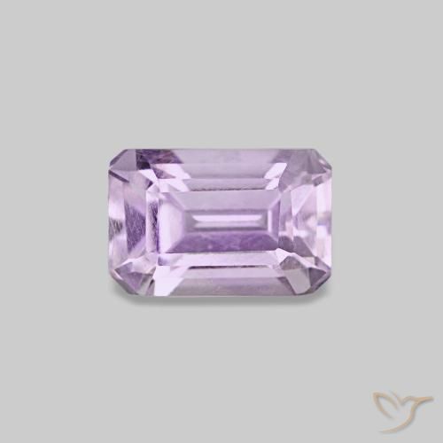 Améthyste Violet rosâtre léger naturelle Taille émeraude, 0.60 ct, VS