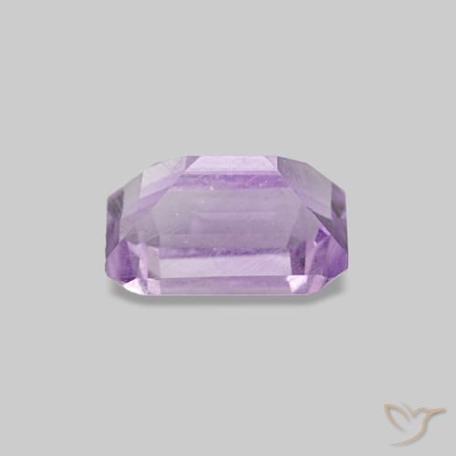 Améthyste Violet rosâtre léger naturelle Taille émeraude, 0.60 ct, VS
